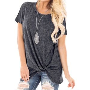 Yidarton Grey Knot Front Tee-shirt - Size XL
